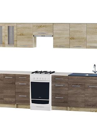 Еко набір 2.7 м, з накладною мийкою-r, дуб сонома, дуб сонома трюфель меблі для дому