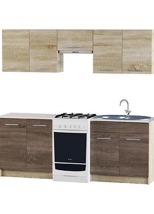 Еко набір №1, 2.1 м, з врізною мийкою, дуб сонома, дуб сонома трюфель меблі для дому