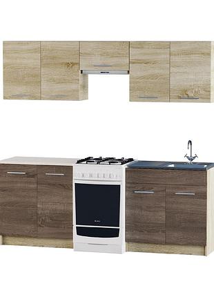 Еко набір №1, 2.1 м, з накладною мийкою-r, дуб сонома, дуб сонома трюфель меблі для дому