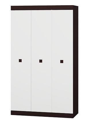 Шафа тридверна 1200 соната, венге темний, білий меблі для дому