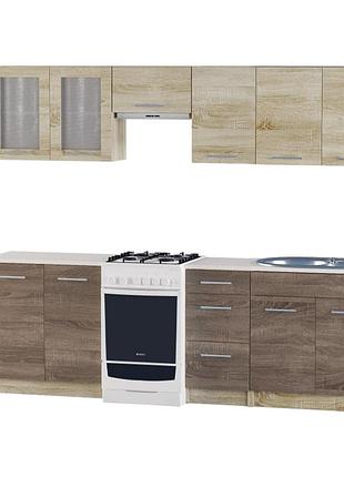 Еко набір №1, 2.5 м, без мийки, дуб сонома, дуб сонома трюфель меблі для дому