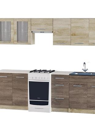 Еко набір №1, 2.5 м, з накладною мийкою-l, дуб сонома, дуб сонома трюфель меблі для дому