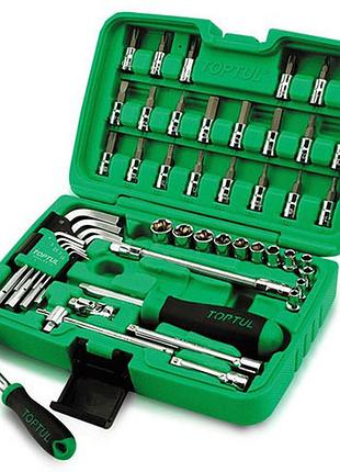 Набор инструментов в кейсе 1/4" 51ед. toptul gcai5101 гранд инструмент