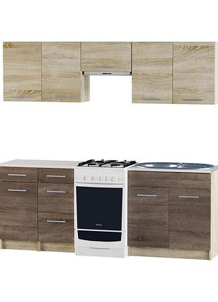 Еко набір №3, 2.1 м, без мийки, дуб сонома, дуб сонома трюфель меблі для дому