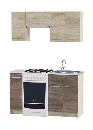 Еко набір №2, 1.4 м, з врізною мийкою, дуб сонома, дуб сонома трюфель меблі для дому