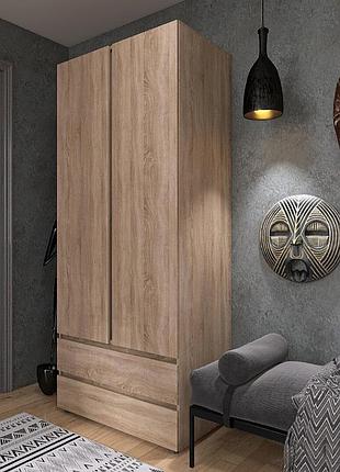 Шафа дводверна лайт шл-2 з шухлядами, дуб сонома меблі для дому