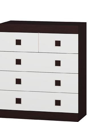 Комод 3 соната, венге темний, білий мебель для дома