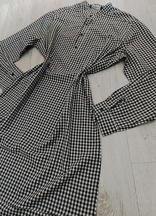 Коттоновое платье рубашка в клетку.