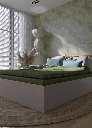 Ліжко 1600 нордик, 160*200 см, з підйомним механізмом, дуб крафт золотий, білий мебель для дома