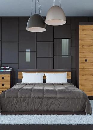 Спальний комплект соната 17, венге темний, дуб крафт золотий мебель для дома