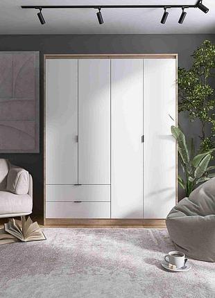 Шафа з полицями ліворуч 1600 сіті, дуб сонома, білий мебель для дома