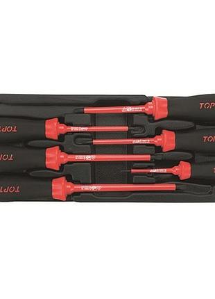Набор отверток диэлектрических (1000v) 6ед. в ложементе toptul gaat0603 гранд инструмент