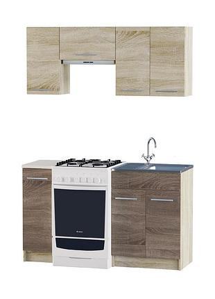 Еко набір №2, 1.4 м, з накладною мийкою-r, дуб сонома, дуб сонома трюфель меблі для дому