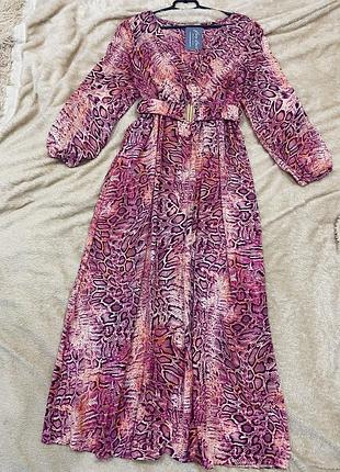 Довга сукня зміїний принт шифон