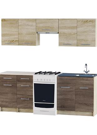 Еко набір №3, 2.1 м, з накладною мийкою-r, дуб сонома, дуб сонома трюфель меблі для дому