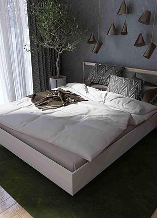 Ліжко 1400 сіті, з ламельним каркасом, дуб сонома, білий мебель для дома