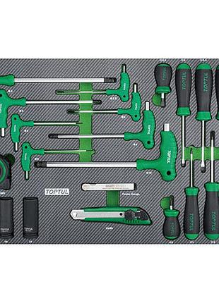 Набор инструмента комбинированный 22ед. (в ложементе) toptul ged2224 гранд инструмент