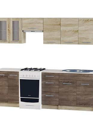 Еко набір №3, 2.3 м, без мийки, дуб сонома, дуб сонома трюфель меблі для дому