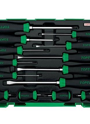 Набор профессиональных отверток в ложементе 14ед. toptul gtc1401 гранд инструмент