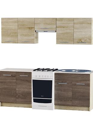 Еко набір №1, 2.1 м, без мийки, дуб сонома, дуб сонома трюфель меблі для дому