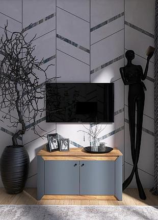 Тумба дводверна 980 нордик, дуб крафт золотий, графіт мебель для дома