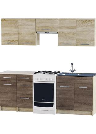 Еко набір №3, 2.1 м, з накладною мийкою-l, дуб сонома, дуб сонома трюфель меблі для дому