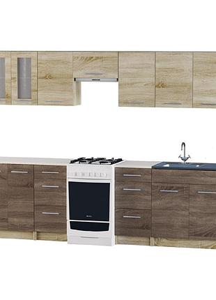 Еко набір 2.7 м, з накладною мийкою-l, дуб сонома, дуб сонома трюфель мебель для дома