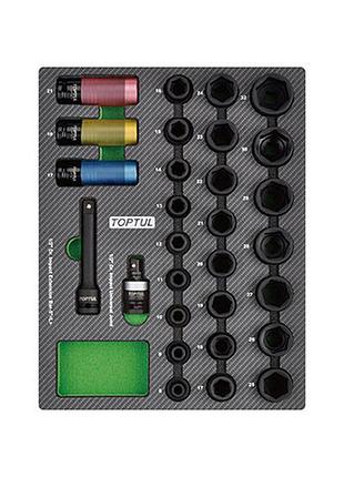 Набор головок ударных 1/2" 8-32мм 29ед. (в ложементе, тип в) toptul geb2902 гранд инструмент