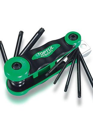 Набор шестигранников складной toptul torx: t9-t40 aifb0801 гранд инструмент