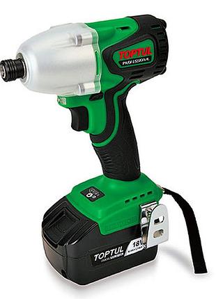 Шуруповерт с двумя аккумуляторами 18v 0-3200об/мин toptul kpb-0837e гранд инструмент