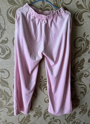 Штани велюр рожеві