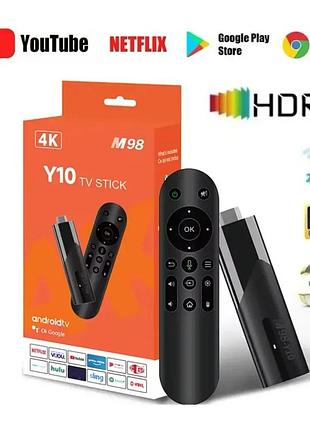 Смарт тв приставка lemfo m98-y10 2/16 гб smart tv stick android 13 (atv) с голосовым пультом market 47755719