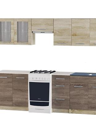 Еко набір №1, 2.5 м, з накладною мийкою-r, дуб сонома, дуб сонома трюфель меблі для дому