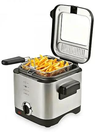 Фритюрница для дома на 1,5л crownberg cb 5542, 1200 вт для картошки фри, нагетсов market 47754864