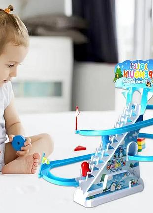 Музыкальная игрушка-трек пингвины на горке 3311 "happy penguin" market 47756089