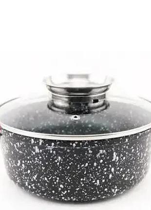 Кастрюля c крышкой a-plus  1469 мраморное покрытие (2.4 л - 20 см) market 47756000