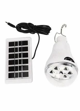 Лампа светодиодная аккумуляторная vhg cl-028 с солнечной панелью 10вт 5600k 6в led solar emergency bulb(8423)