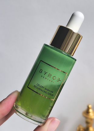 Сироватка для вирівнювання тону та текстури шкіри byroe celery aha + lha resurfacing serum 30 мл