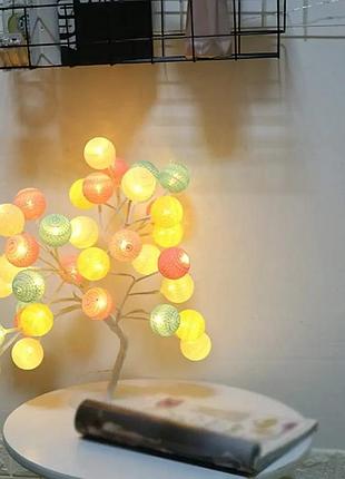 Лампа led настільна "дерево кольорові кулі" sfk-28 24 led тепле світло 220v market 47753461