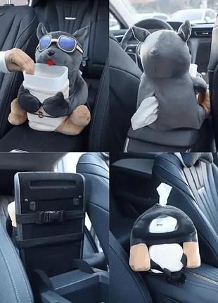 Стильна серветниця з собакою 2 в 1 хіт милий мультяшний автомобільний ящик для серветок market 47754627