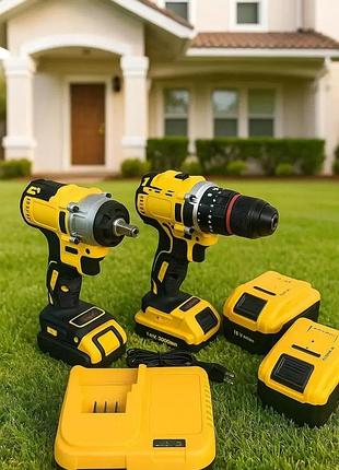 Набір 2 в 1 гайковерт і шуруповерт безщітковий 2 акб в кейсі 48вт market 12546