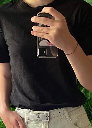 Футболка чорна/біла