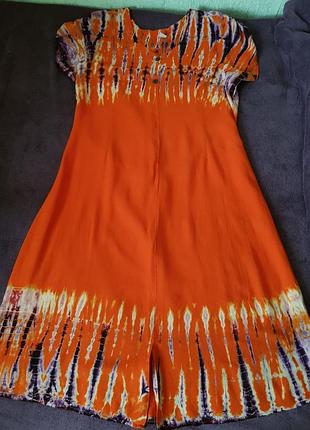 Летнее яркое платье из натуральной ткани тонкого коттона