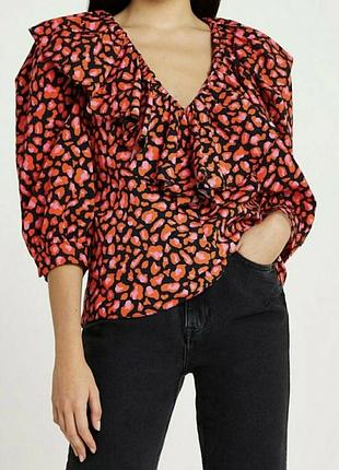 Новая блуза river island в животный принт