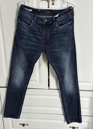 Джинси jack & jones slim fit, темно-сині, розмір w34 l32