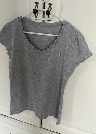 Футболка tommy hilfiger, сірий колір, розмір m