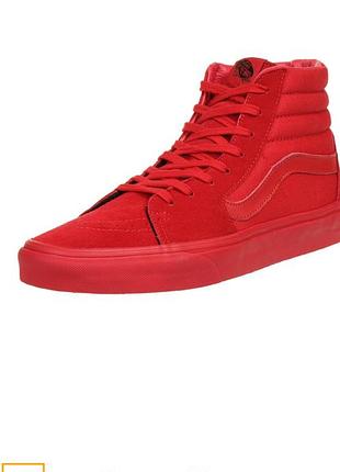 Чоловічі замшеві кеди vans sk8 hi червоні кеди чоловічі високі кеди vans 44,5