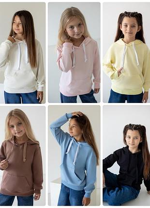 Худи для девочек, толстовка двунить весна спортивная кофта