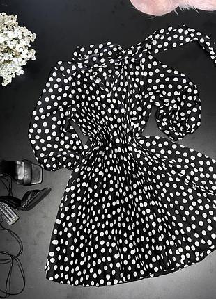 Сукня в горох з широким рукавом від zara