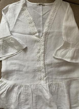 Блузка лляна біла